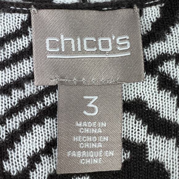 Chico's Open Front Cardigan Sweater Vest L Size 3 Lightweight Zebra Print Mature - Picture 2 of 10